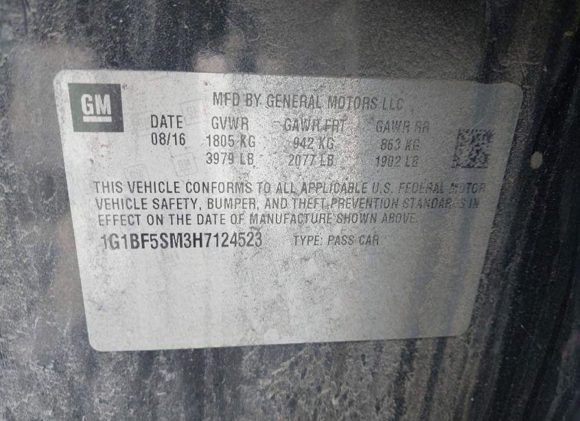 Photo 9 of 2017 Chevrolet Cruze PREMIER AUTO (VIN 1G1BF5SM3H7124523)