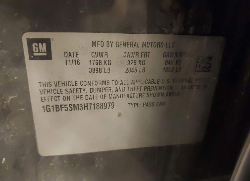 Photo 9 of 2017 Chevrolet Cruze PREMIER AUTO (VIN 1G1BF5SM3H7188979)