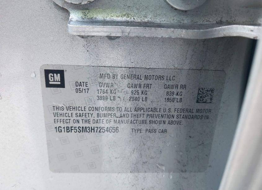 Photo 9 of 2017 Chevrolet Cruze PREMIER AUTO (VIN 1G1BF5SM3H7254656)