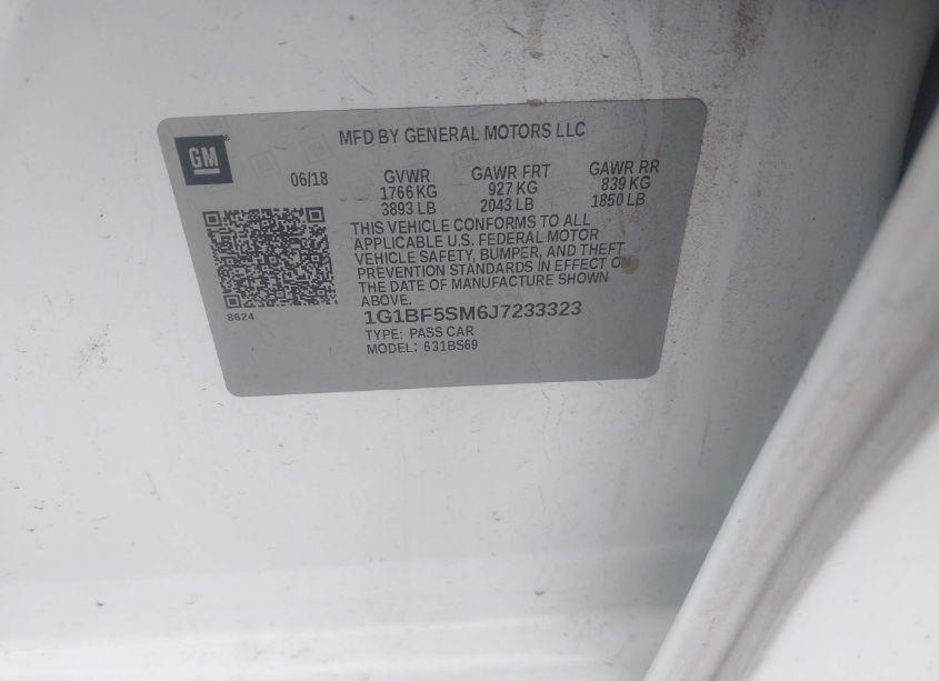 Photo 9 of 2018 Chevrolet Cruze PREMIER AUTO (VIN 1G1BF5SM6J7233323)