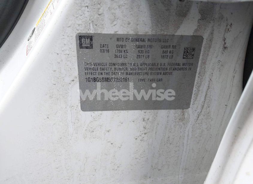 Photo 9 of 2016 Chevrolet Cruze PREMIER AUTO (VIN 1G1BG5SM5G7252161)