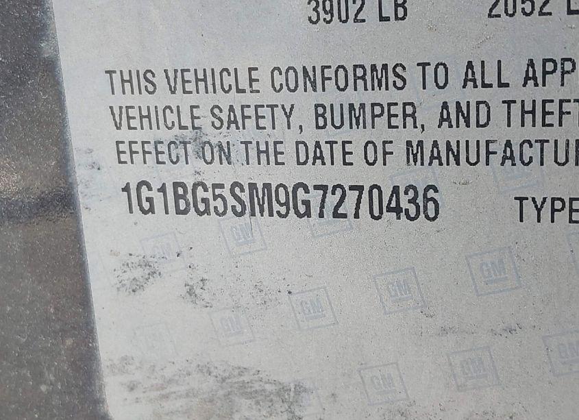 Photo 9 of 2016 Chevrolet Cruze PREMIER AUTO (VIN 1G1BG5SM9G7270436)