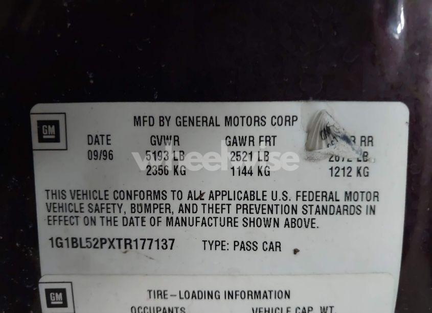 Photo 9 of 1996 Chevrolet Caprice / IMPALA CLASSIC SS (VIN 1G1BL52PXTR177137)