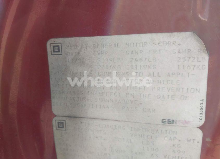 Photo 9 of 1993 Chevrolet Caprice CLASSIC (VIN 1G1BL53E6PR111445)