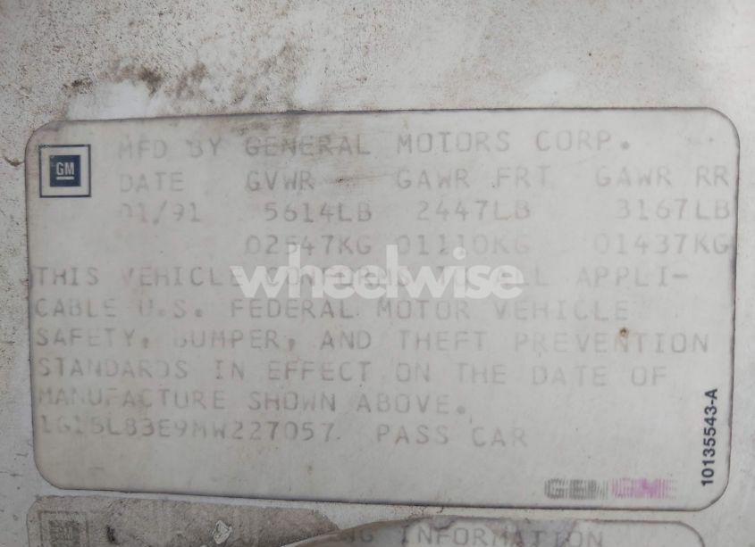 Photo 9 of 1991 Chevrolet Caprice (VIN 1G1BL83E9MW227057)