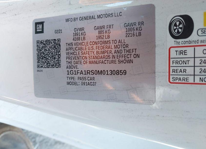 Photo 9 of 2021 Chevrolet Camaro RWD 1LT (VIN 1G1FA1RS0M0130859)