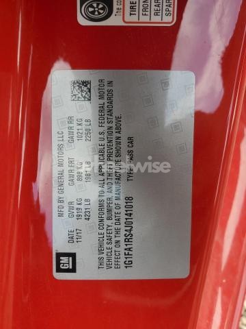 Photo 9 of 2018 CHEVROLET CAMARO LS (VIN 1G1FA1RS4J0141018)