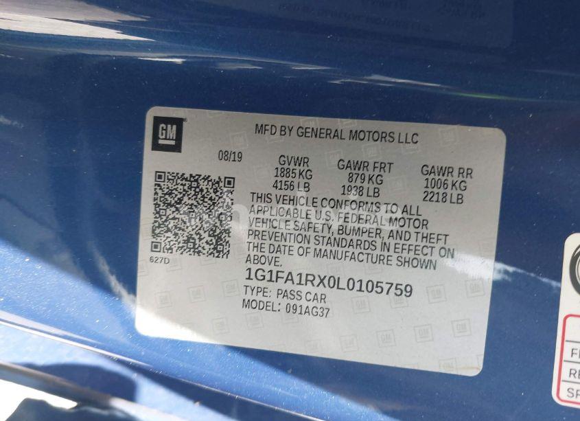 Photo 9 of 2020 Chevrolet Camaro RWD 1LT (VIN 1G1FA1RX0L0105759)