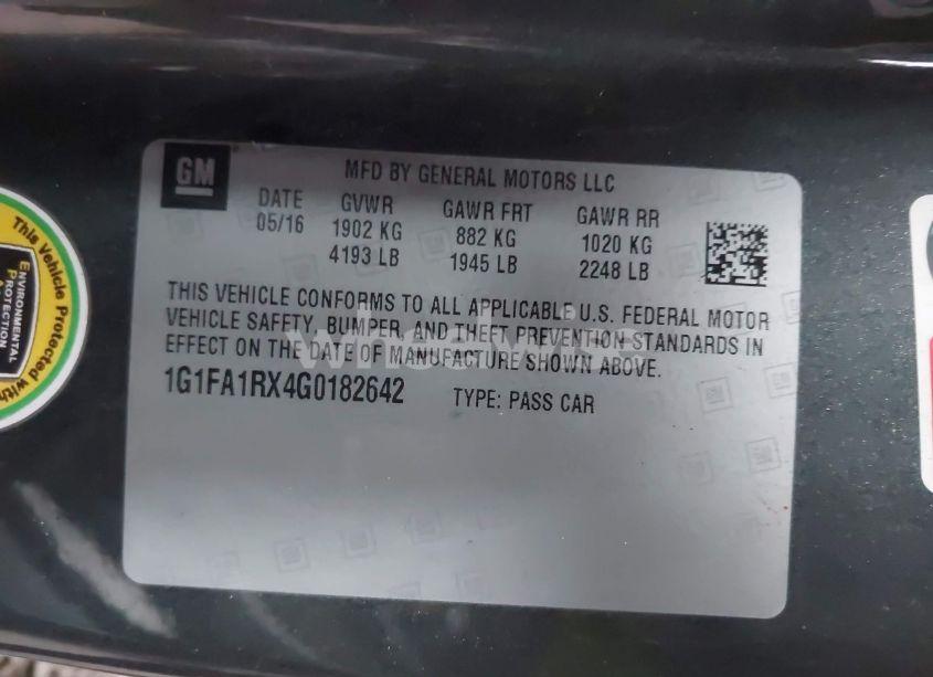 Photo 9 of 2016 Chevrolet Camaro 1LT (VIN 1G1FA1RX4G0182642)