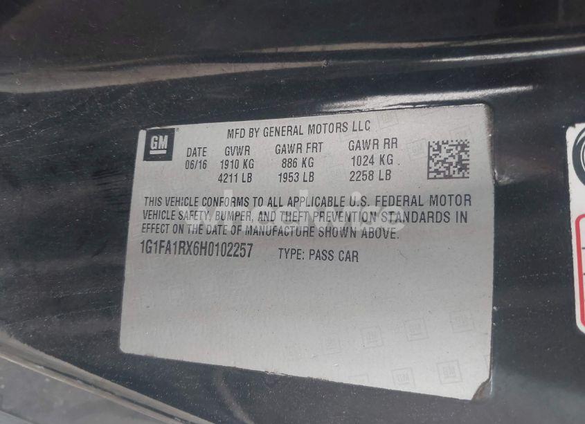 Photo 9 of 2017 Chevrolet Camaro 1LT (VIN 1G1FA1RX6H0102257)