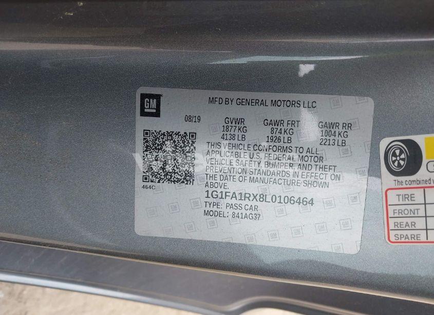 Photo 9 of 2020 Chevrolet Camaro RWD 1LT (VIN 1G1FA1RX8L0106464)