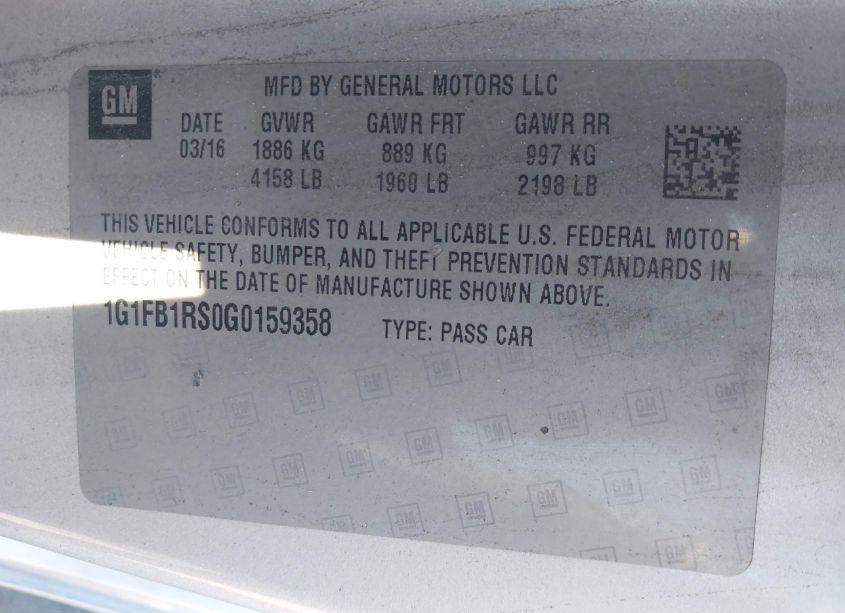 Photo 9 of 2016 Chevrolet Camaro 1LT (VIN 1G1FB1RS0G0159358)