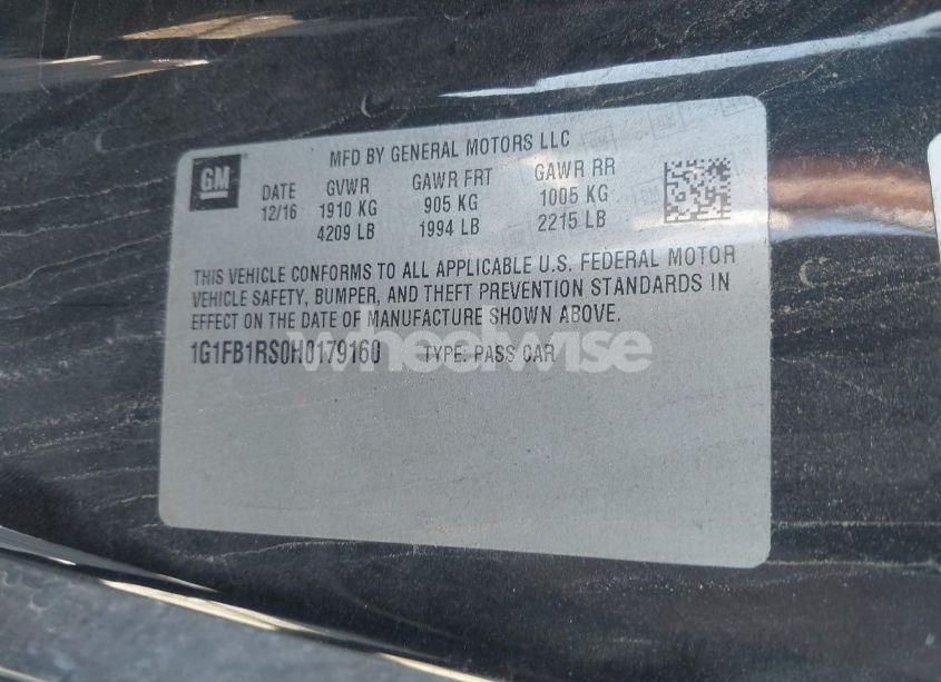 Photo 9 of 2017 Chevrolet Camaro 1LT (VIN 1G1FB1RS0H0179160)