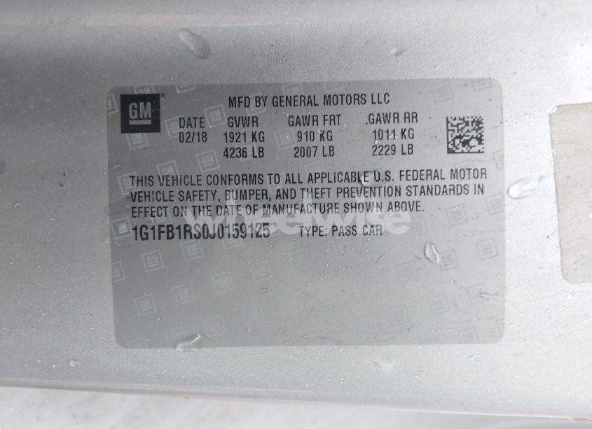 Photo 9 of 2018 Chevrolet Camaro 1LT (VIN 1G1FB1RS0J0159125)