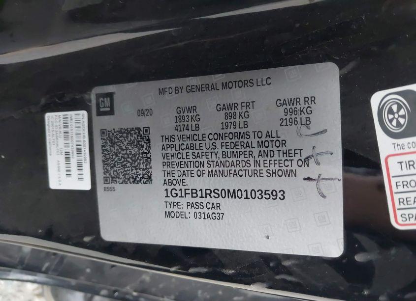 Photo 9 of 2021 Chevrolet Camaro RWD 1LT (VIN 1G1FB1RS0M0103593)