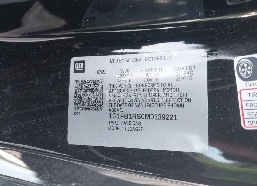 Photo 9 of 2021 Chevrolet Camaro RWD 1LT (VIN 1G1FB1RS0M0139221)