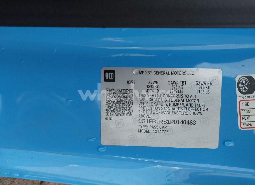 Photo 9 of 2023 Chevrolet Camaro (VIN 1G1FB1RS1P0140463)