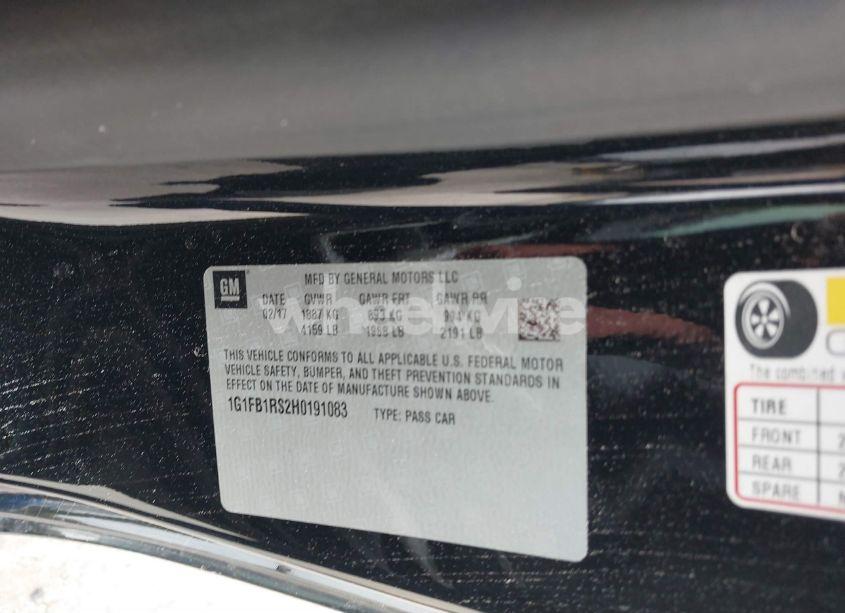 Photo 9 of 2017 Chevrolet Camaro 1LT (VIN 1G1FB1RS2H0191083)