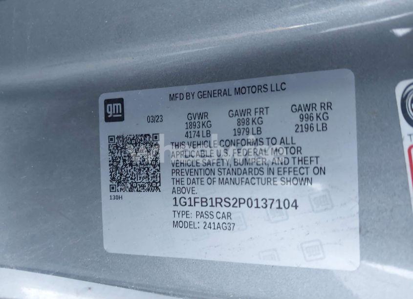 Photo 9 of 2023 Chevrolet Camaro RWD 1LT (VIN 1G1FB1RS2P0137104)