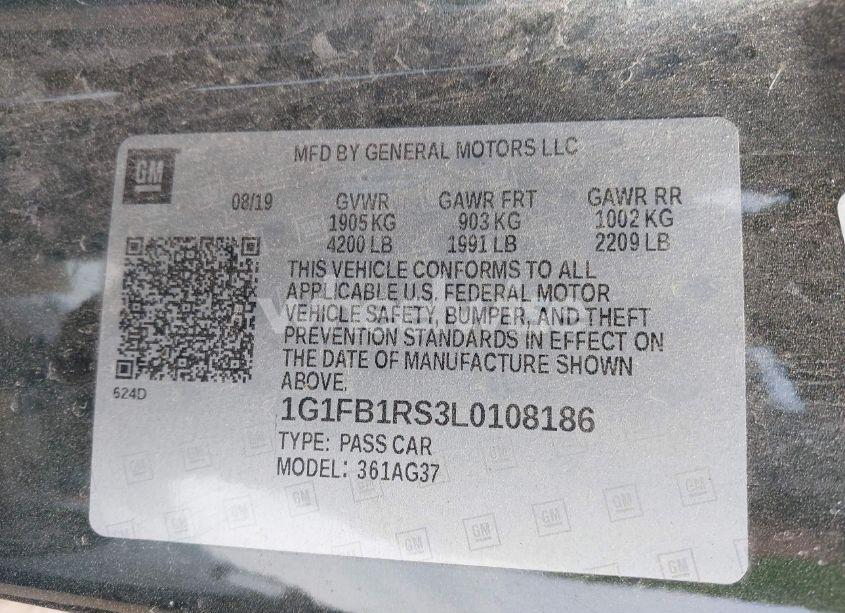 Photo 9 of 2020 Chevrolet Camaro RWD 1LT (VIN 1G1FB1RS3L0108186)