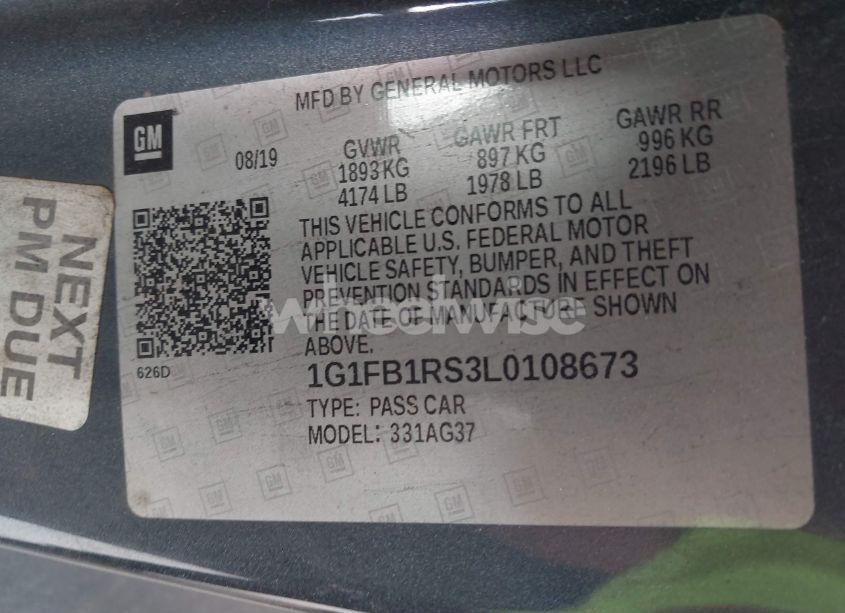 Photo 9 of 2020 Chevrolet Camaro RWD 1LT (VIN 1G1FB1RS3L0108673)