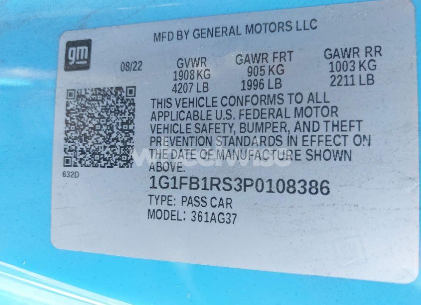 Photo 9 of 2023 Chevrolet Camaro RWD 1LT (VIN 1G1FB1RS3P0108386)