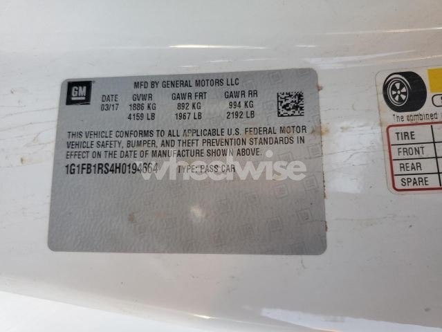 Photo 7 of 2017 CHEVROLET CAMARO LT (VIN 1G1FB1RS4H0194664)