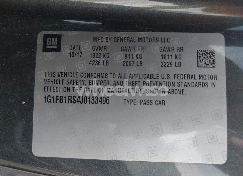 Photo 9 of 2018 Chevrolet Camaro 1LT (VIN 1G1FB1RS4J0133496)