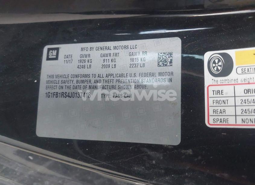 Photo 9 of 2018 Chevrolet Camaro 1LT (VIN 1G1FB1RS4J0137418)