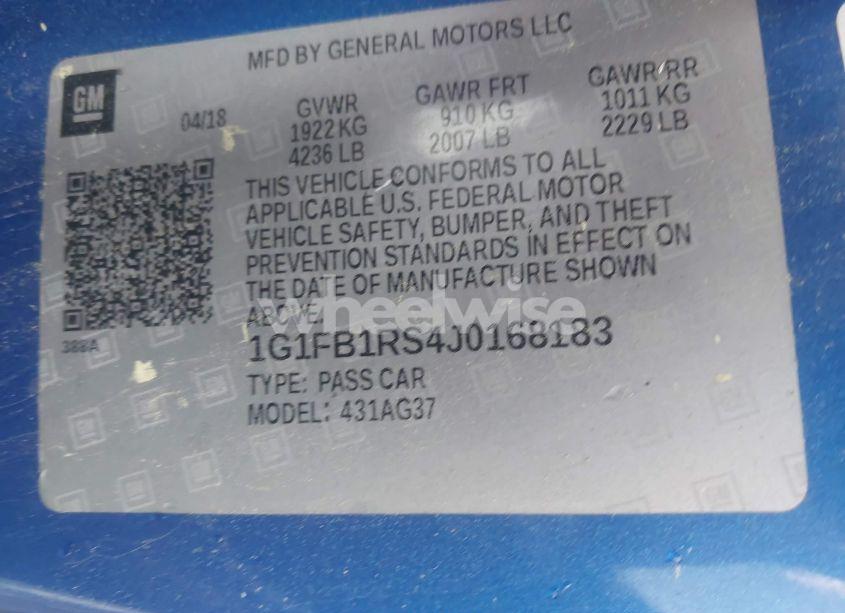 Photo 9 of 2018 Chevrolet Camaro 1LT (VIN 1G1FB1RS4J0168183)