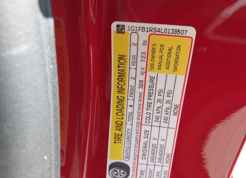 Photo 9 of 2020 Chevrolet Camaro RWD 1LT (VIN 1G1FB1RS4L0138507)