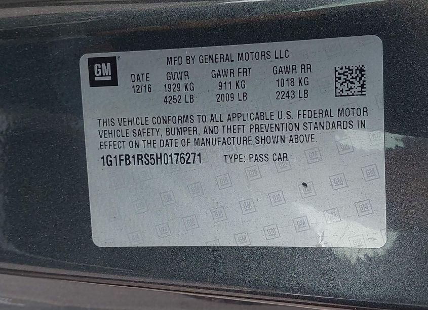 Photo 9 of 2017 Chevrolet Camaro 1LT (VIN 1G1FB1RS5H0176271)