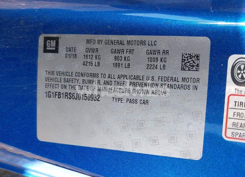 Photo 9 of 2018 Chevrolet Camaro 1LT (VIN 1G1FB1RS6J0150932)