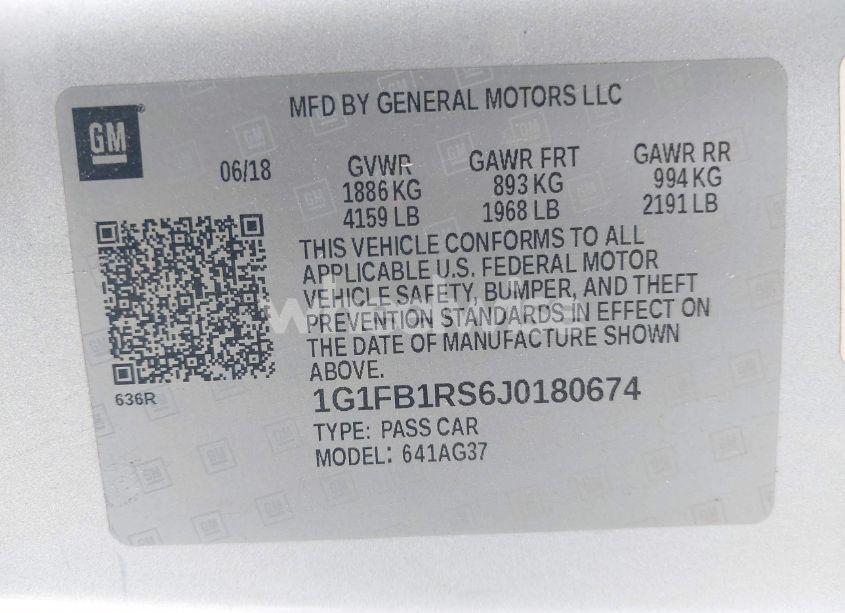 Photo 9 of 2018 Chevrolet Camaro 1LT (VIN 1G1FB1RS6J0180674)