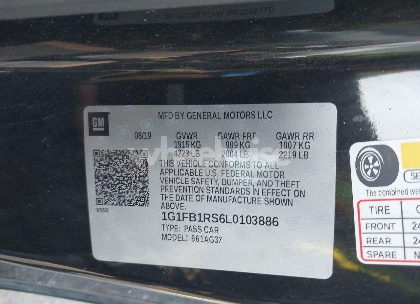 Photo 9 of 2020 Chevrolet Camaro RWD 1LT (VIN 1G1FB1RS6L0103886)