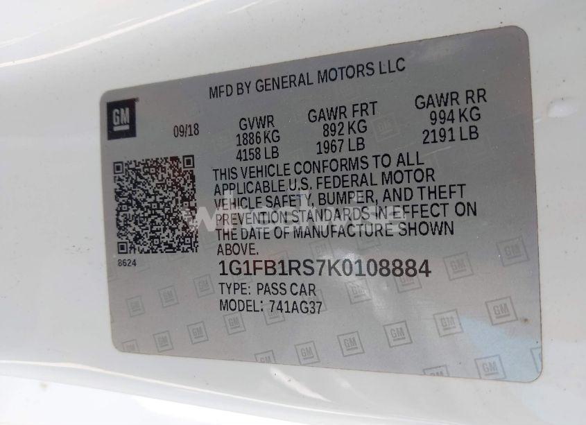 Photo 9 of 2019 Chevrolet Camaro 1LT (VIN 1G1FB1RS7K0108884)