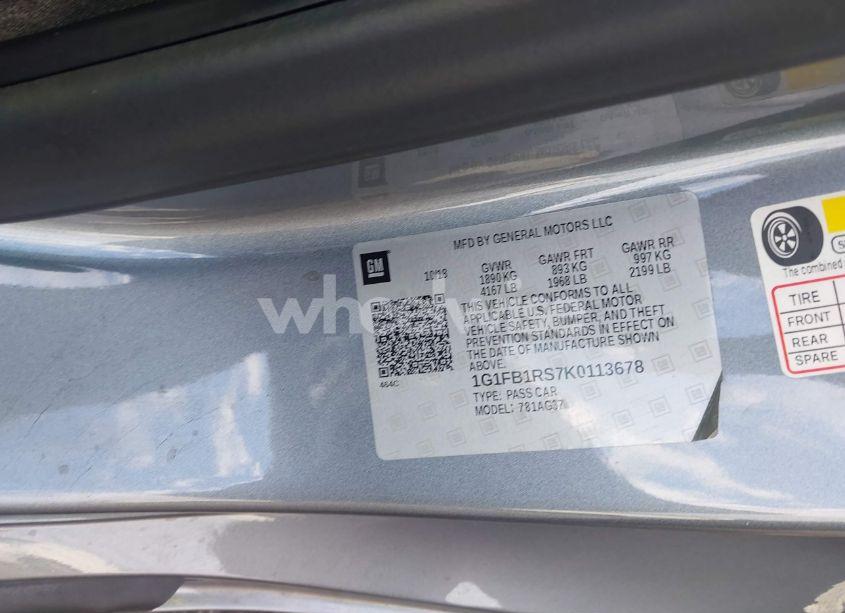 Photo 9 of 2019 Chevrolet Camaro 1LT (VIN 1G1FB1RS7K0113678)