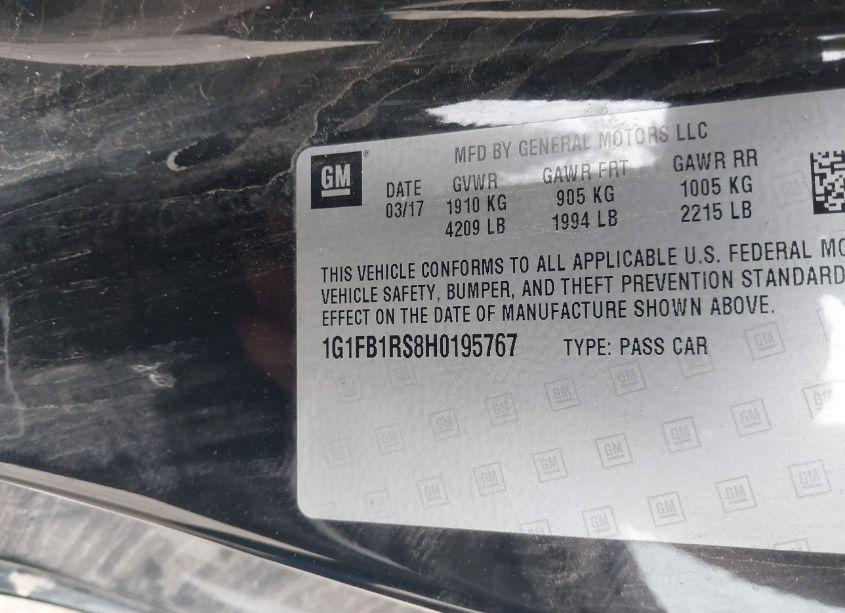 Photo 9 of 2017 Chevrolet Camaro 1LT (VIN 1G1FB1RS8H0195767)