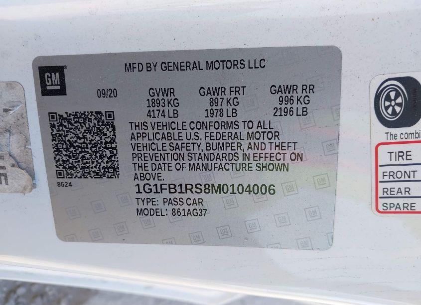 Photo 9 of 2021 Chevrolet Camaro RWD 1LT (VIN 1G1FB1RS8M0104006)