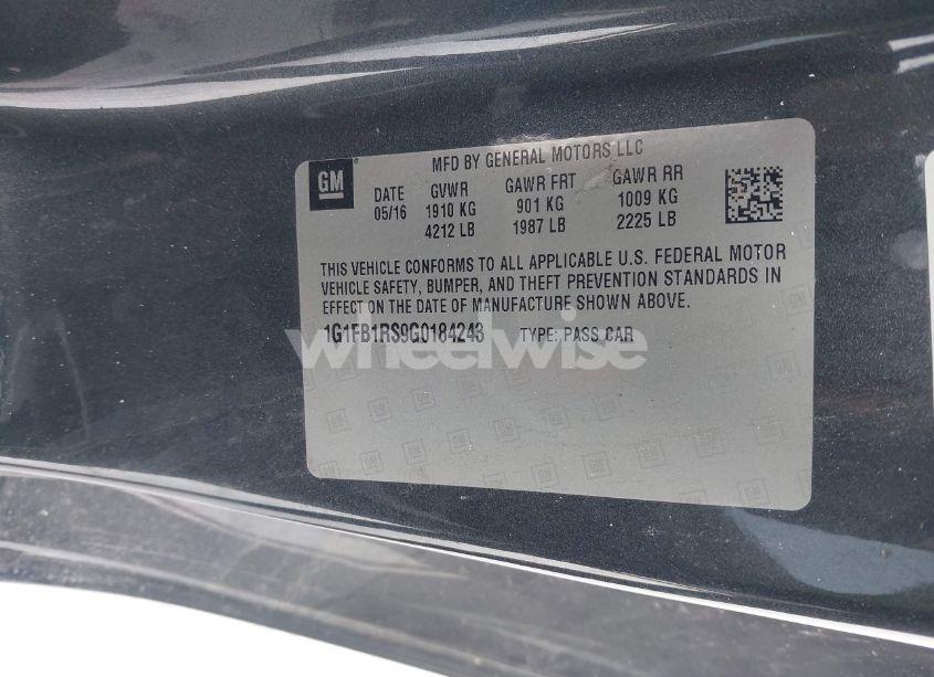 Photo 9 of 2016 Chevrolet Camaro 1LT (VIN 1G1FB1RS9G0184243)