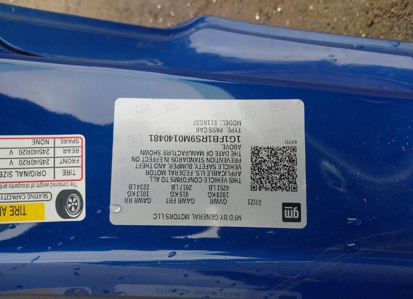 Photo 9 of 2021 Chevrolet Camaro RWD 1LT (VIN 1G1FB1RS9M0140481)