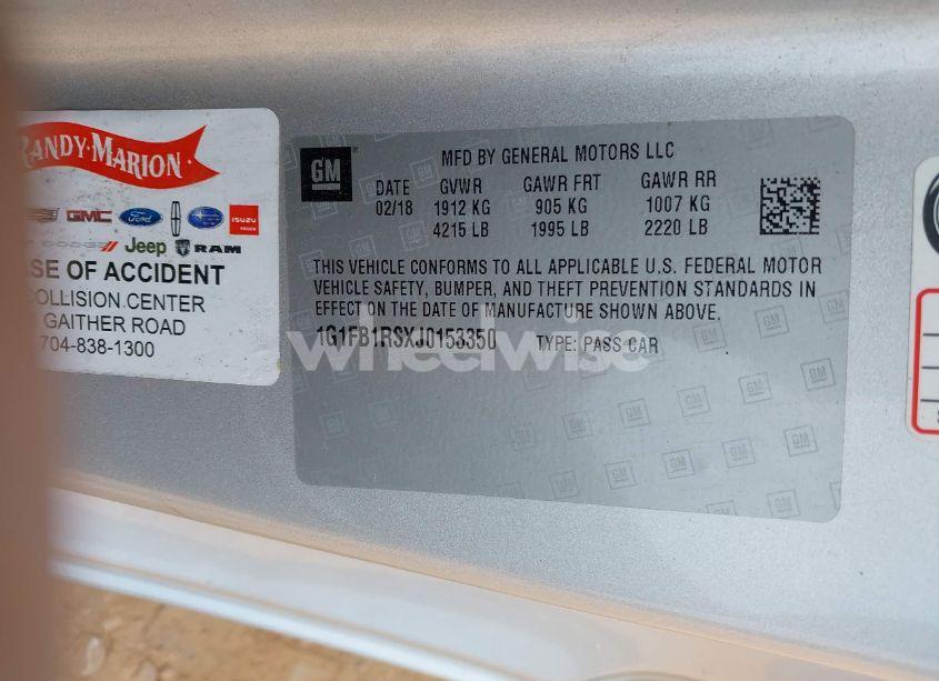 Photo 9 of 2018 Chevrolet Camaro 1LT (VIN 1G1FB1RSXJ0153350)