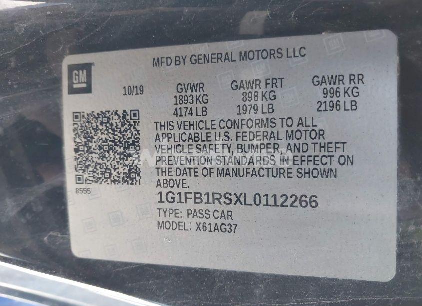 Photo 9 of 2020 Chevrolet Camaro RWD 1LT (VIN 1G1FB1RSXL0112266)