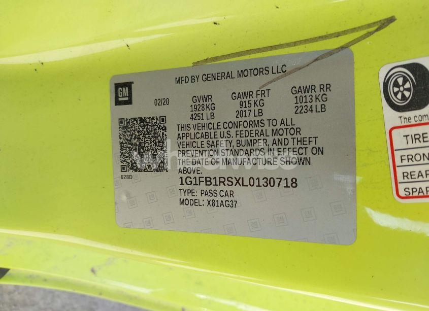 Photo 9 of 2020 Chevrolet Camaro RWD 1LT (VIN 1G1FB1RSXL0130718)