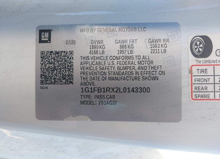 Photo 9 of 2020 Chevrolet Camaro RWD 1LT (VIN 1G1FB1RX2L0143300)