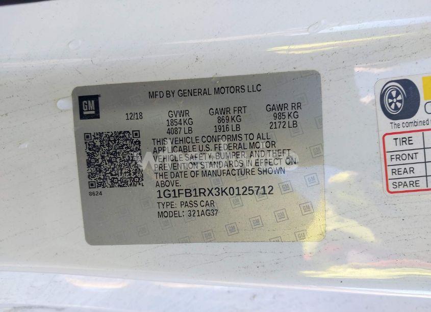 Photo 9 of 2019 Chevrolet Camaro 1LS (VIN 1G1FB1RX3K0125712)