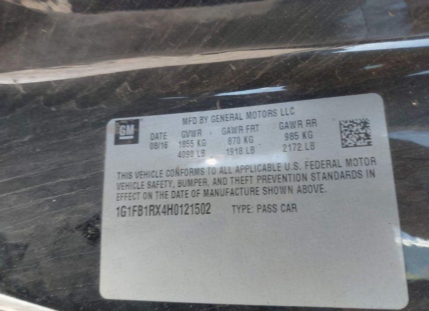 Photo 9 of 2017 Chevrolet Camaro 1LT (VIN 1G1FB1RX4H0121502)