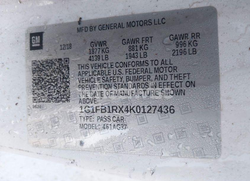 Photo 9 of 2019 Chevrolet Camaro 1LT (VIN 1G1FB1RX4K0127436)