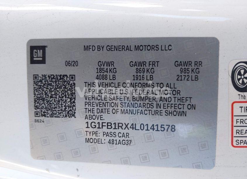 Photo 9 of 2020 Chevrolet Camaro RWD 1LS (VIN 1G1FB1RX4L0141578)