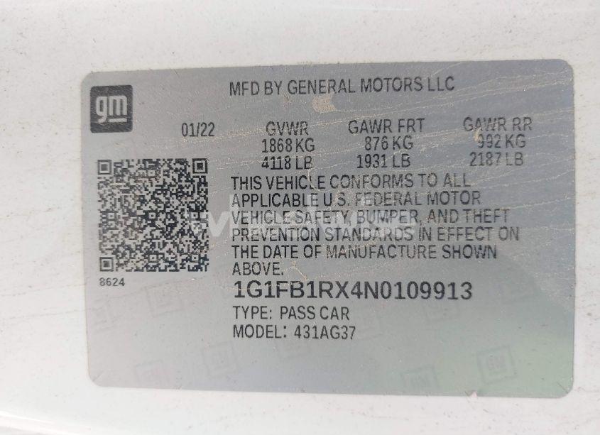 Photo 9 of 2022 Chevrolet Camaro RWD 1LT (VIN 1G1FB1RX4N0109913)